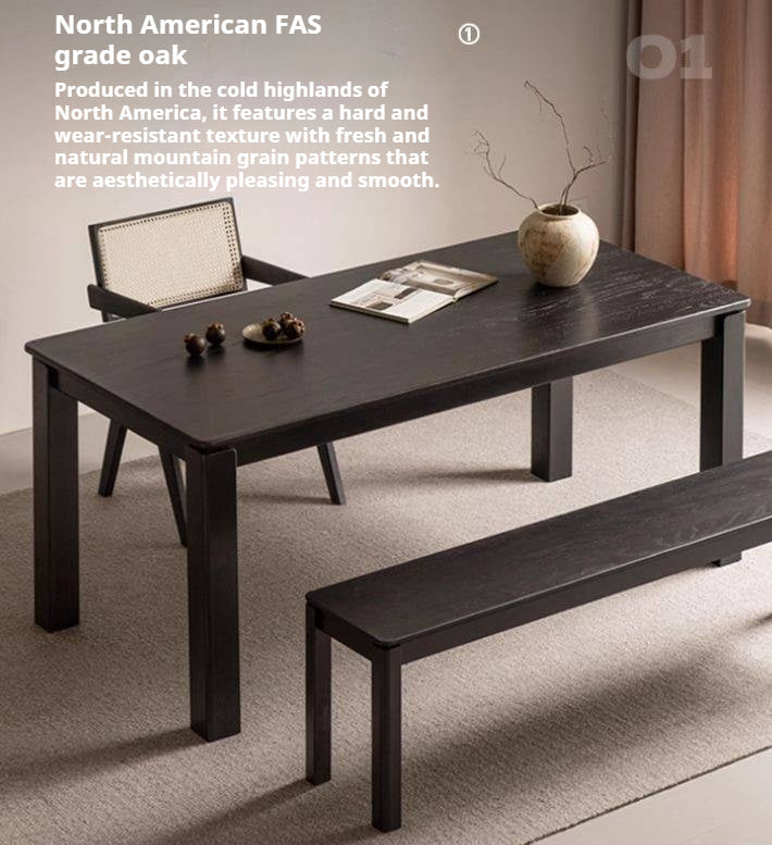 Oak, Ash Solid Wood Dining Table Modern and Simple