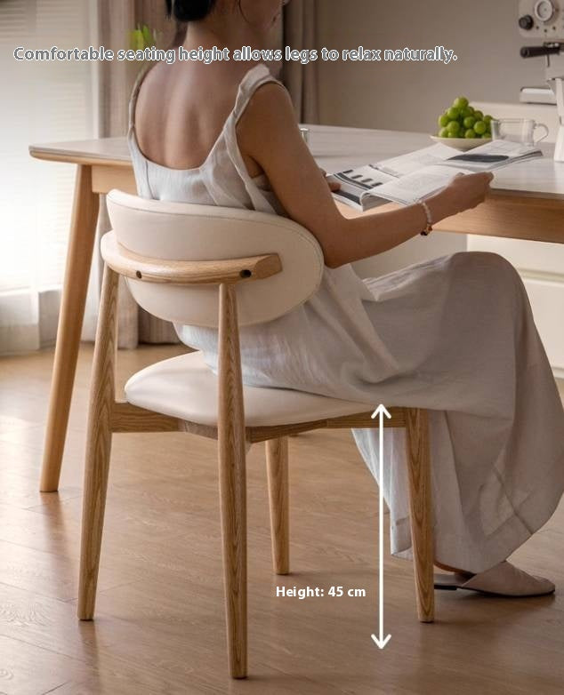 Set 4 pcs Ash Solid Wood Modern Soft Dining Chair