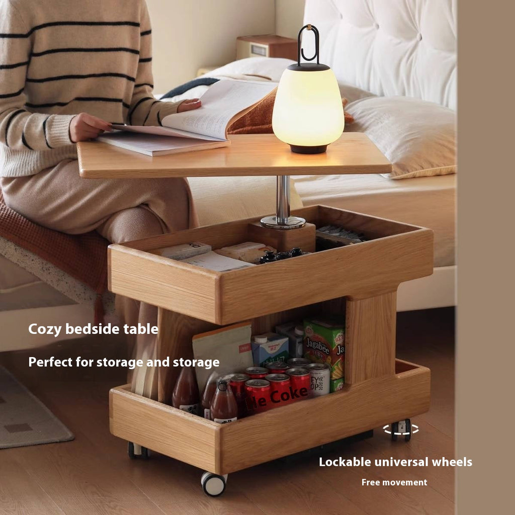 Oak, Ash, Cherry, Black Walnut Solid Wood Rotating Side Table