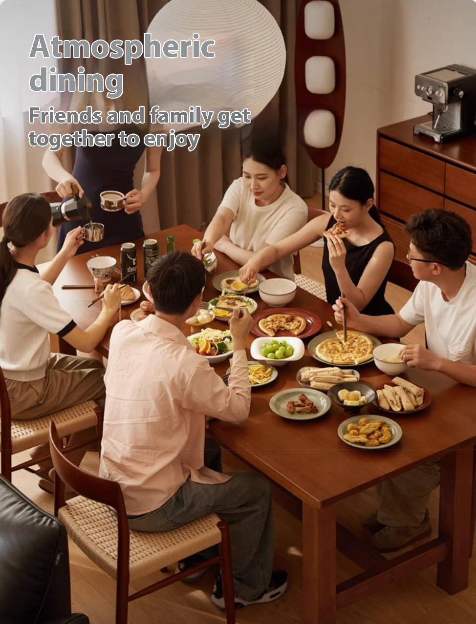 Poplar Solid Wood Mid Ancient Style Dining Table