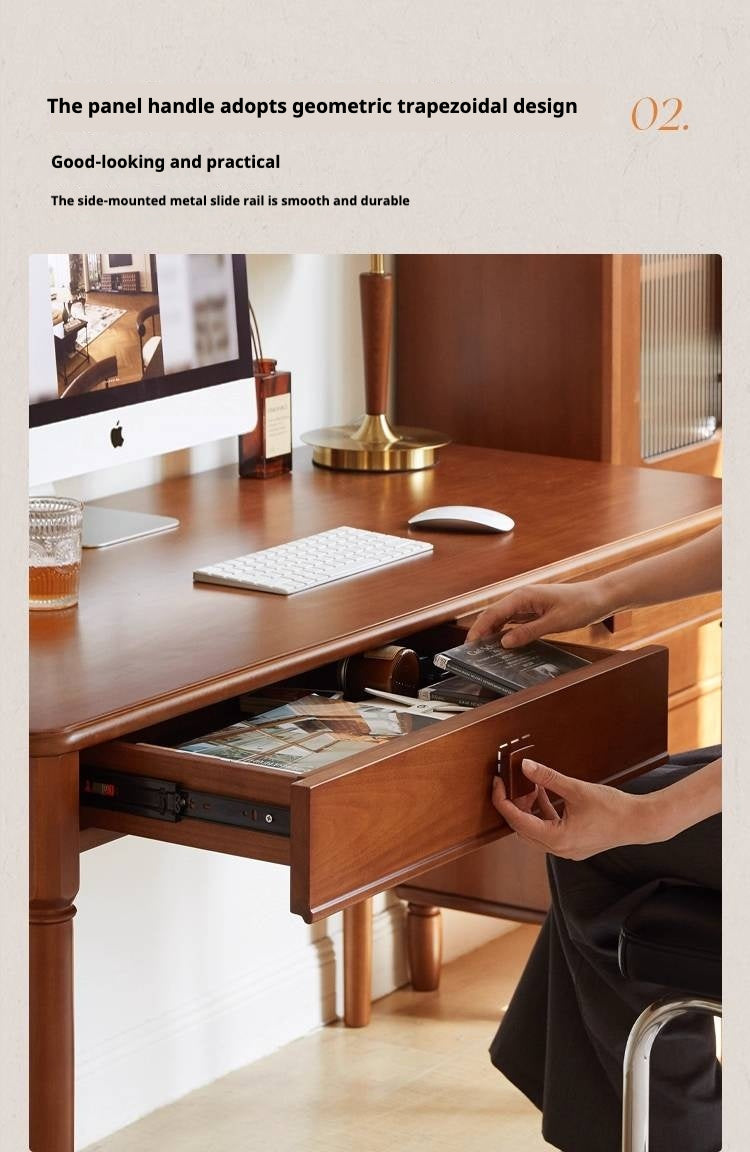 Tulip Tree Solid Wood Medieval Style Desk