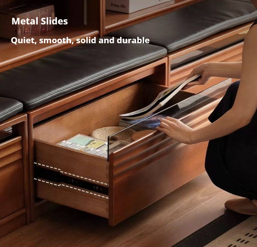 Poplar Solid Wood Combination Bookshelf Antique Style