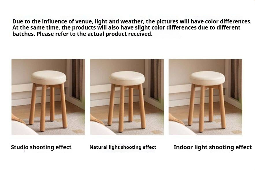 Solid Rubberwood Modern Soft Makeup Stool