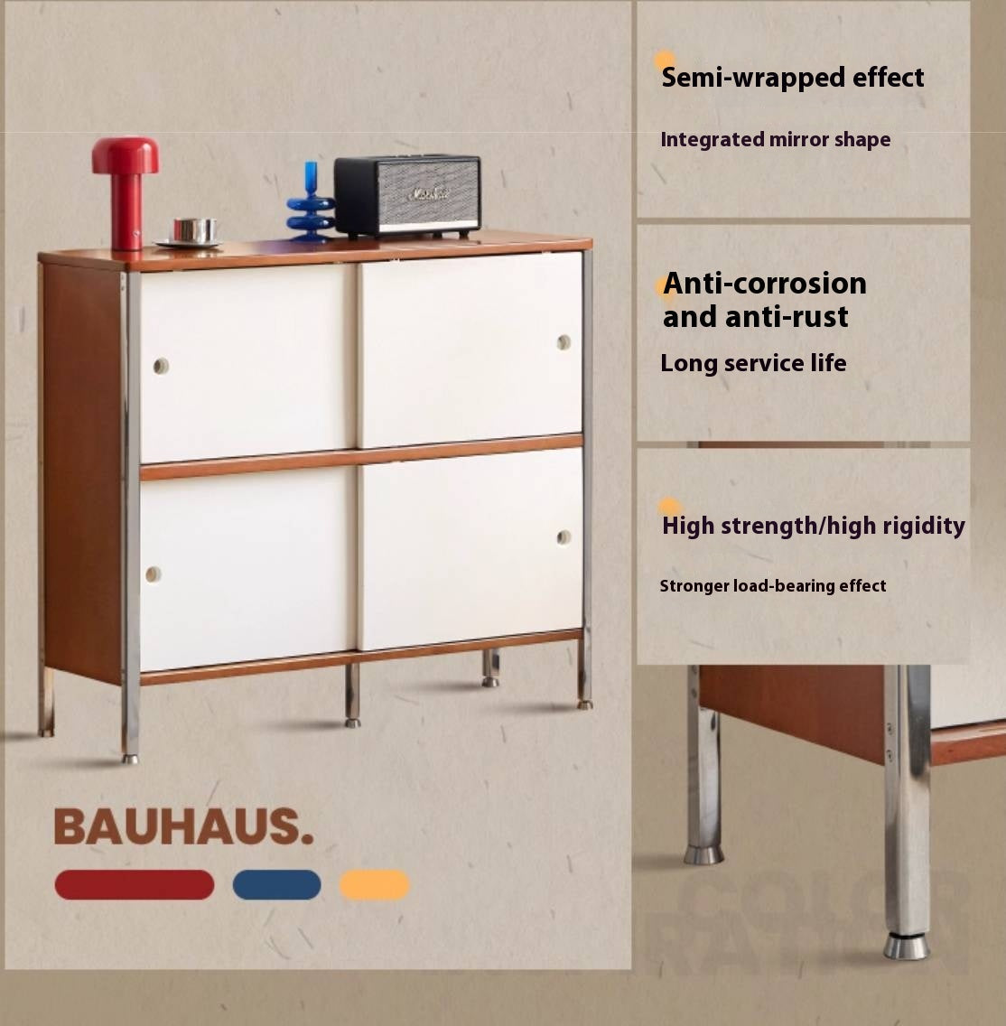 Poplar Solid Wood Bauhaus Style Bookcases Combination