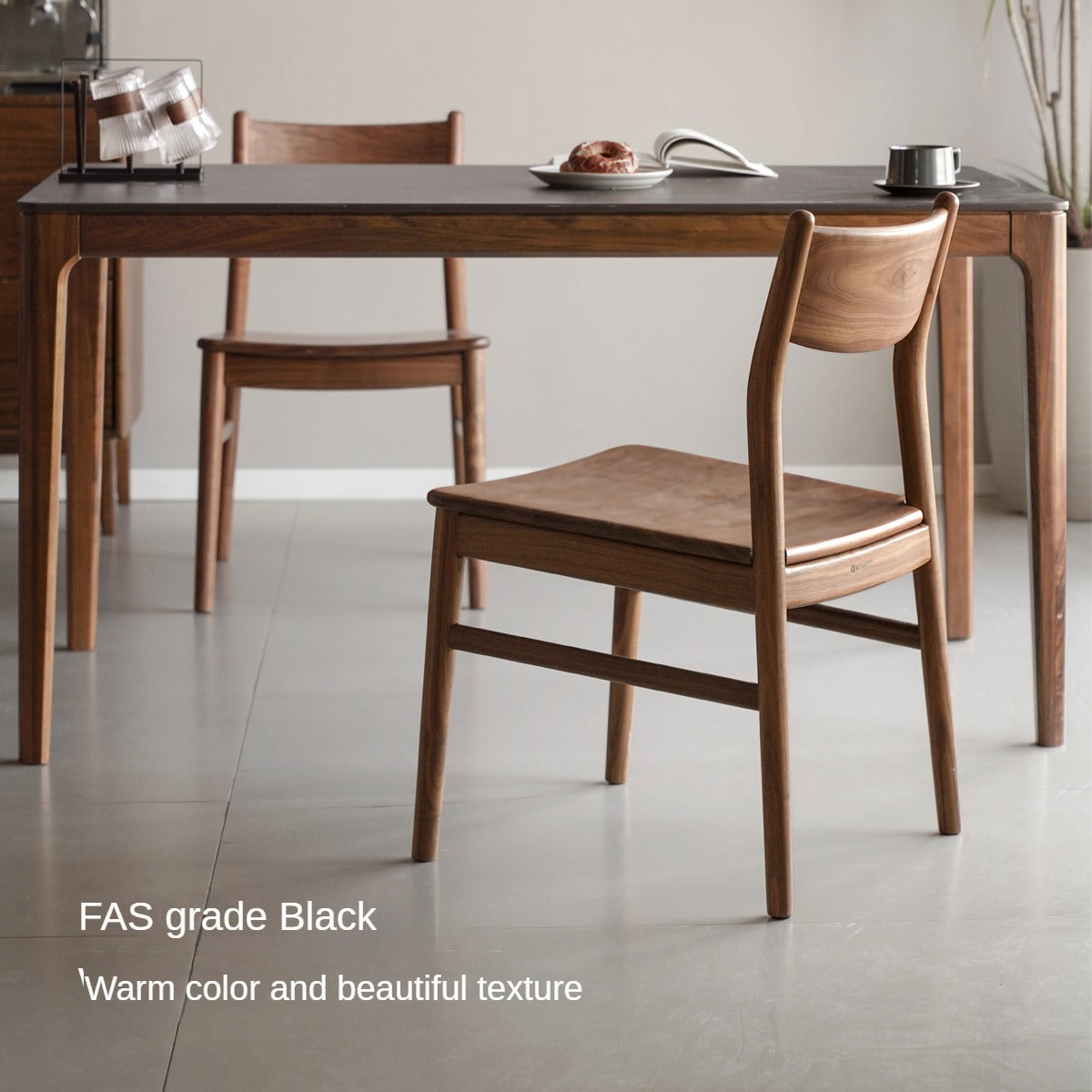 Set pcs 4 Black Walnut, Ash, Oak, Beech, Sandalwood, White Oak Solid Wood Dining Chair