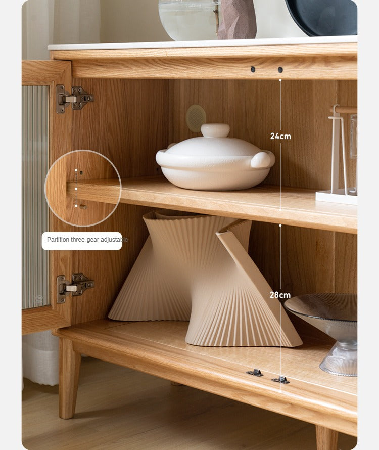 Oak Solid Wood Rock Board Modern Sideboard