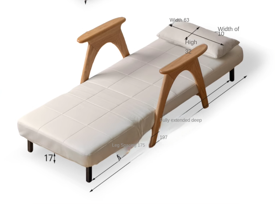 Oak, Beech Solid Wood Folding Dual-Purpose Sofa Chair.