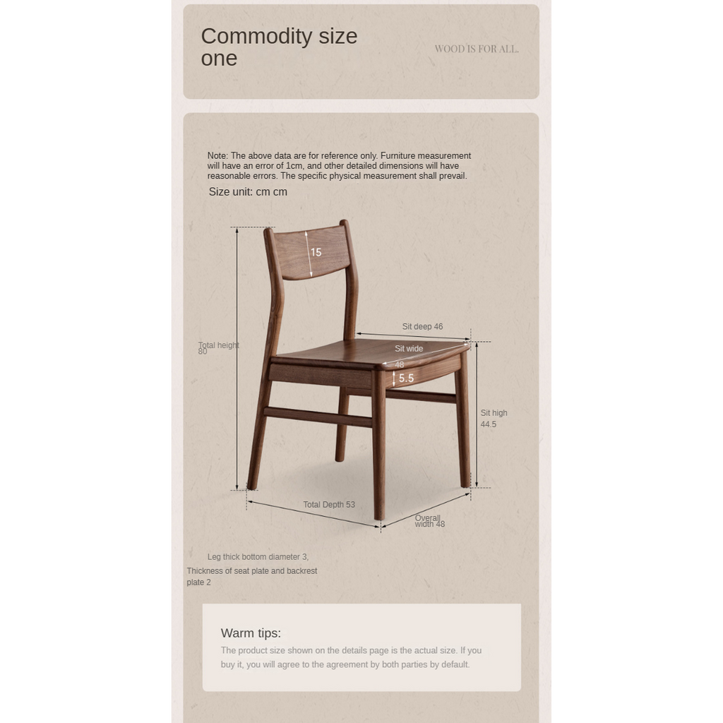 Set pcs 4 Black Walnut, Ash, Oak, Beech, Sandalwood, White Oak Solid Wood Dining Chair