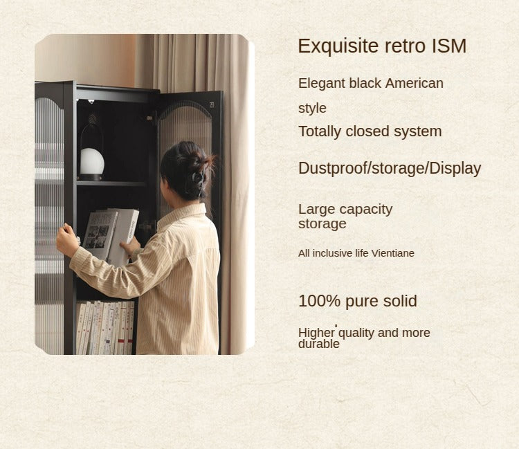 Solid Rubberwood American Retro Bookcase