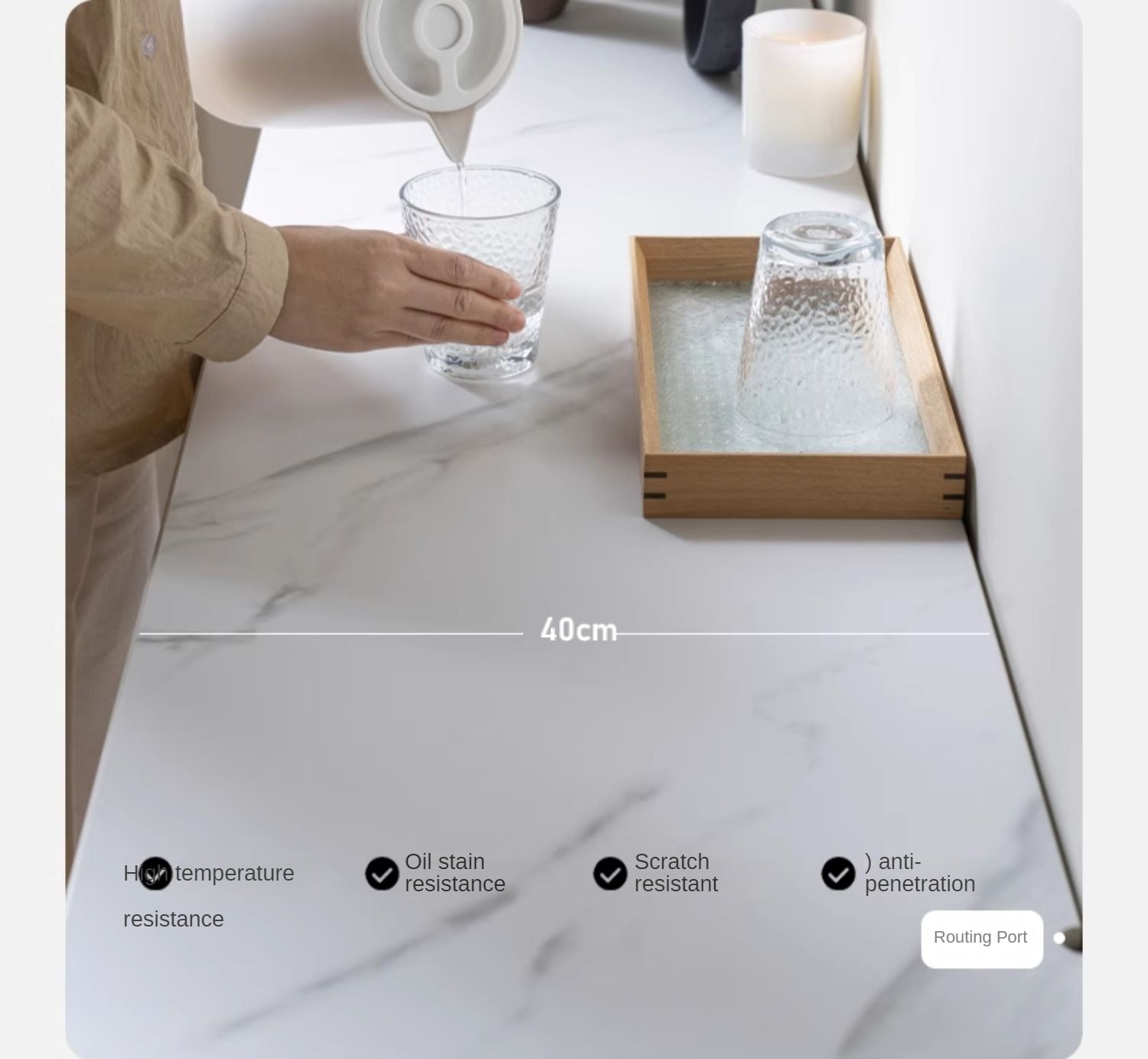 Oak Solid Wood Rock Board Modern Sideboard