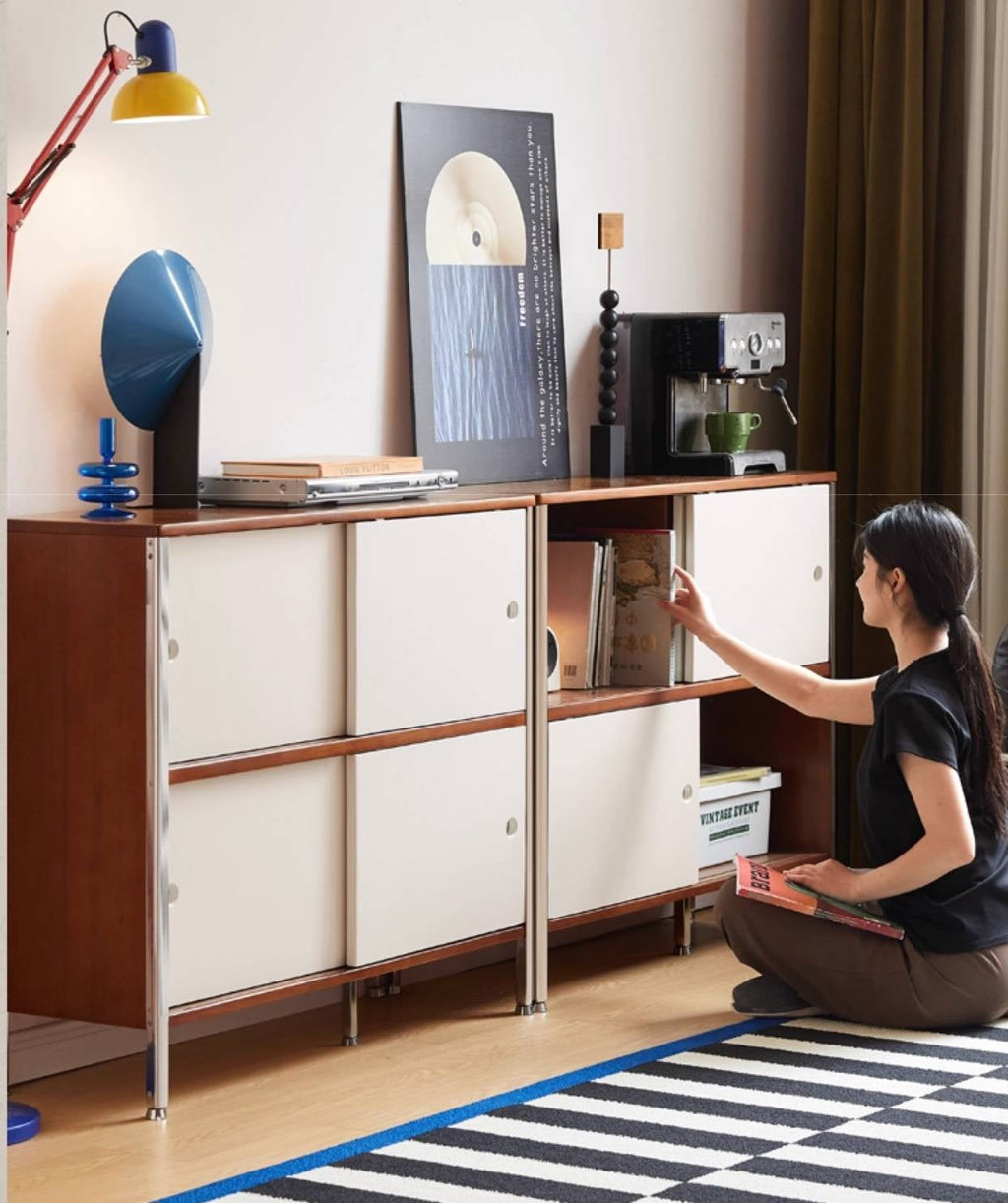 Poplar Solid Wood Bauhaus Style Bookcases Combination