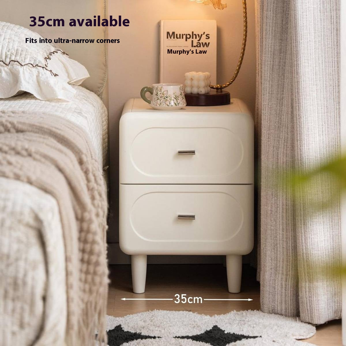 Poplar Solid Wood French Cream Style Nightstand