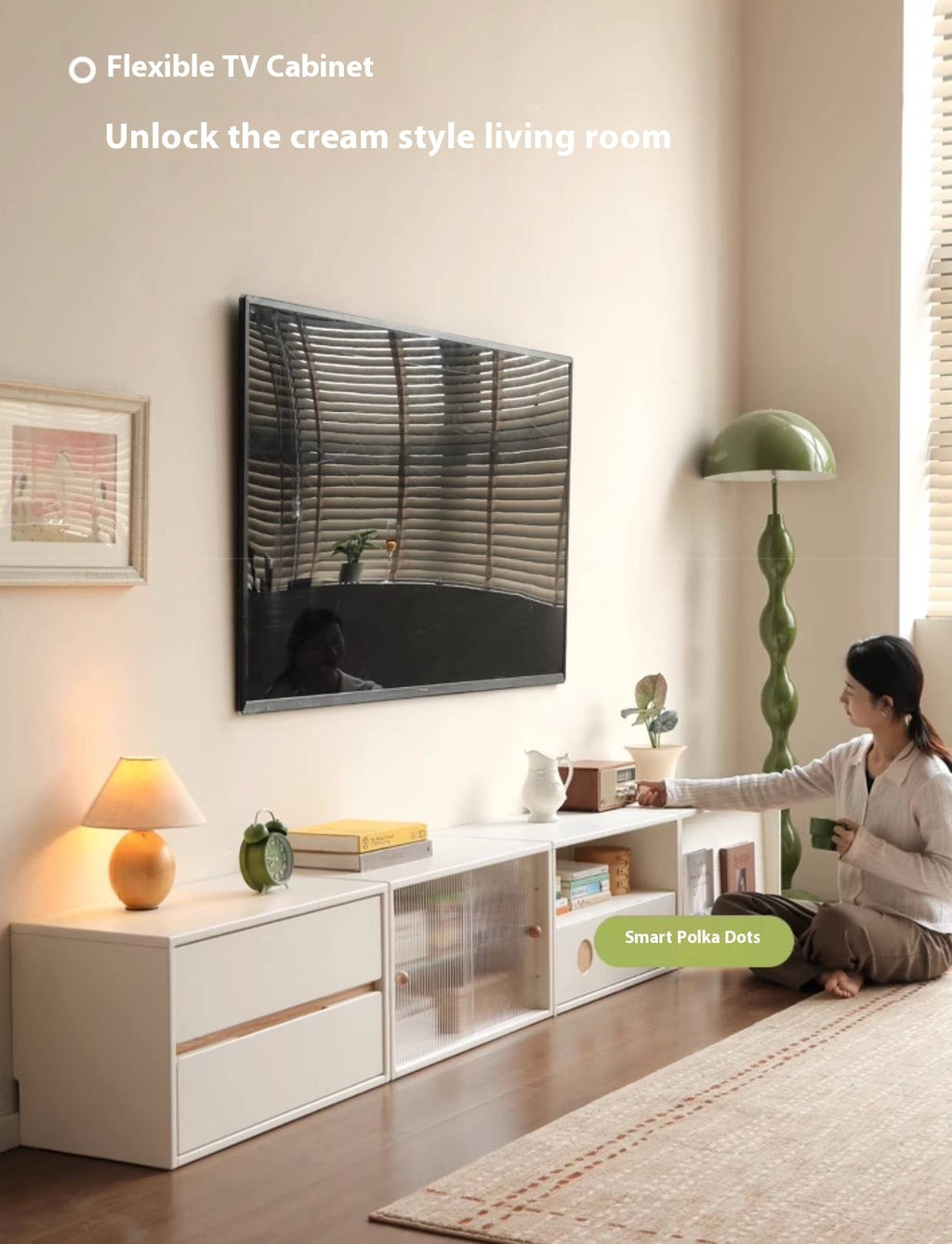 Rubber, Oak Solid wood Module Combination TV Stand.