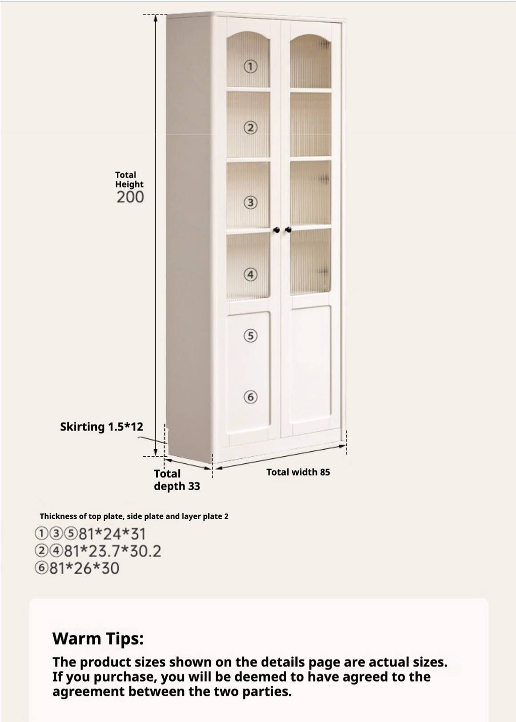 Rubberwood Solid Wood French Style Side Cabinet