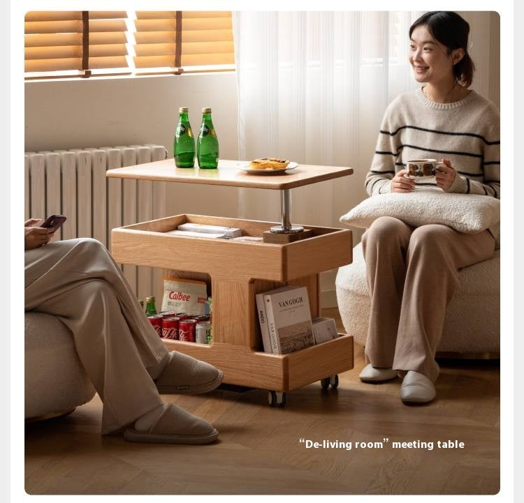 Oak, Ash, Cherry, Black Walnut Solid Wood Rotating Side Table