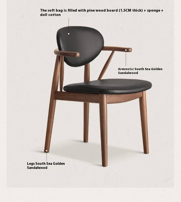 Solid Golden Sandalwood Dining Armchair