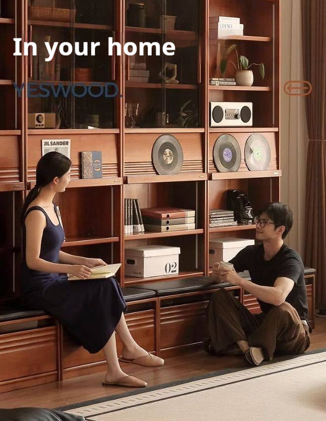 Poplar Solid Wood Combination Bookshelf Antique Style