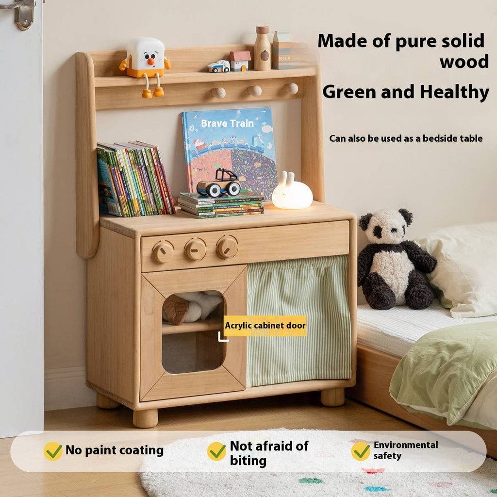 Poplar Solid Wood Montessori Kids Kitchen Cabinet
