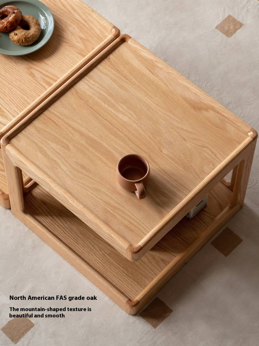 Oak Solid Wood Square Coffee Table Module Combination