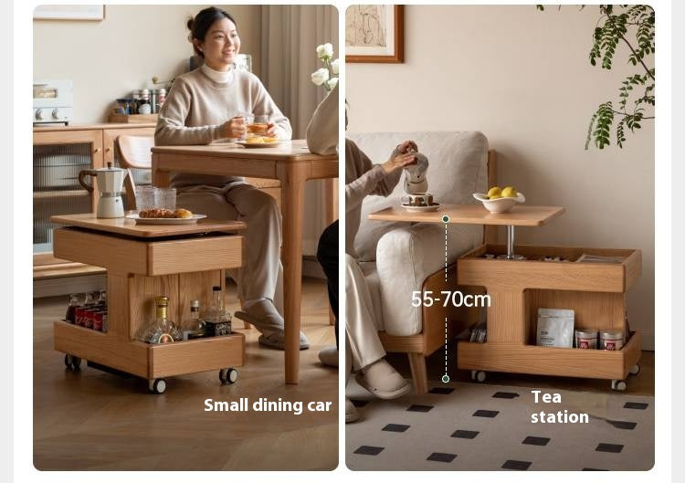 Oak, Ash, Cherry, Black Walnut Solid Wood Rotating Side Table