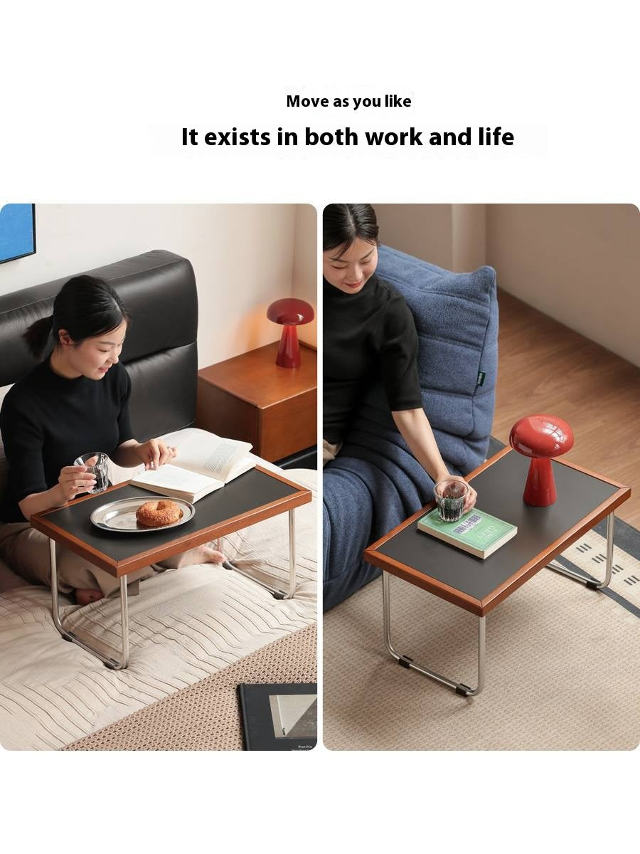 Solid Rubberwood Bauhaus Rock Slab Bay Window Table