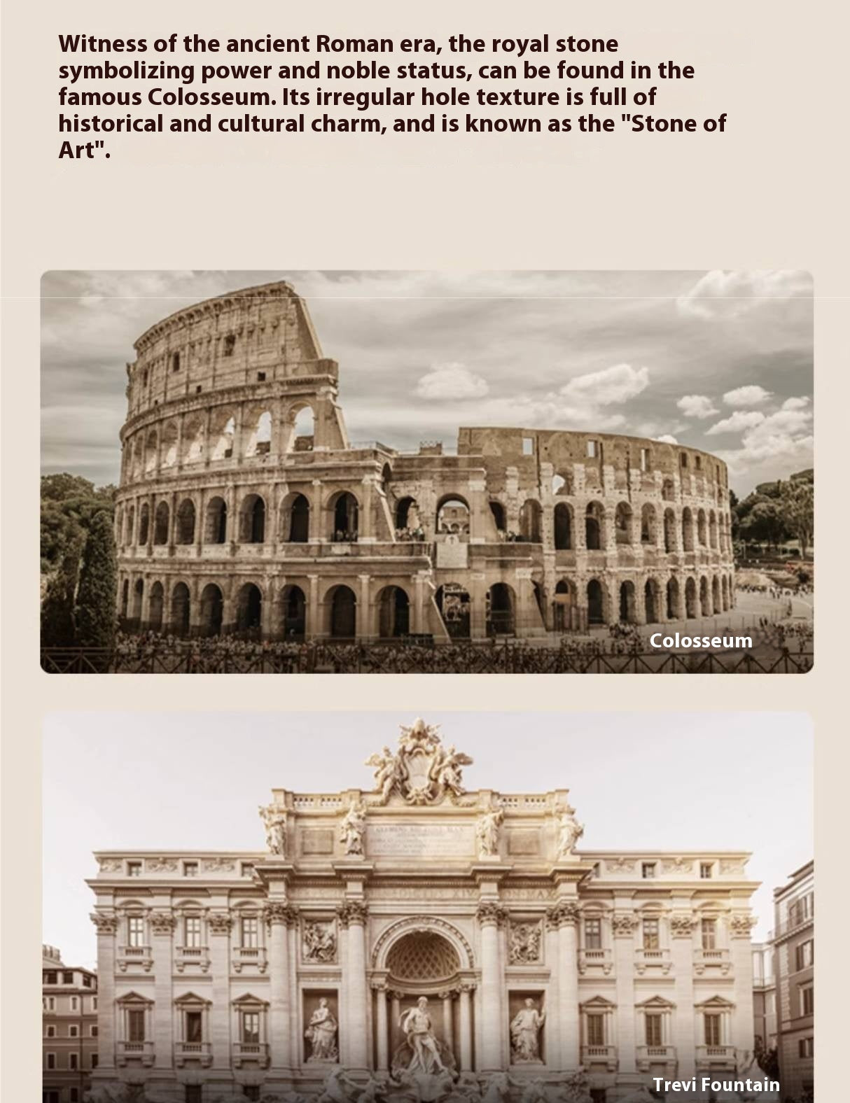 Poplar Solid Wood Medieval Style Rock Plate Coffee Table