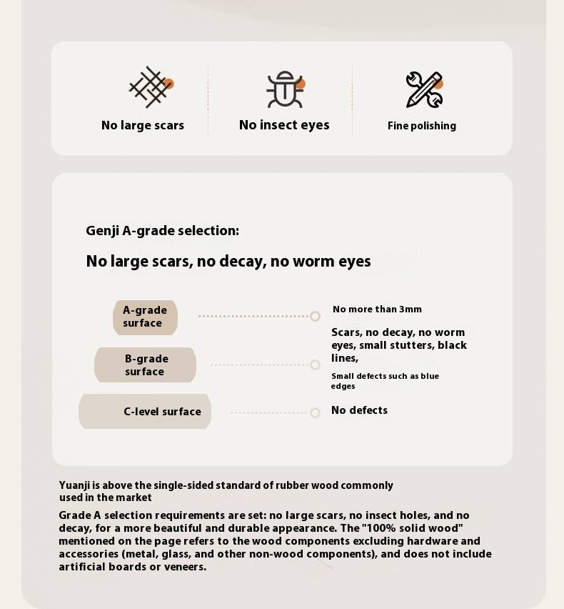 Solid Rubberwood Cream Style Nightstand