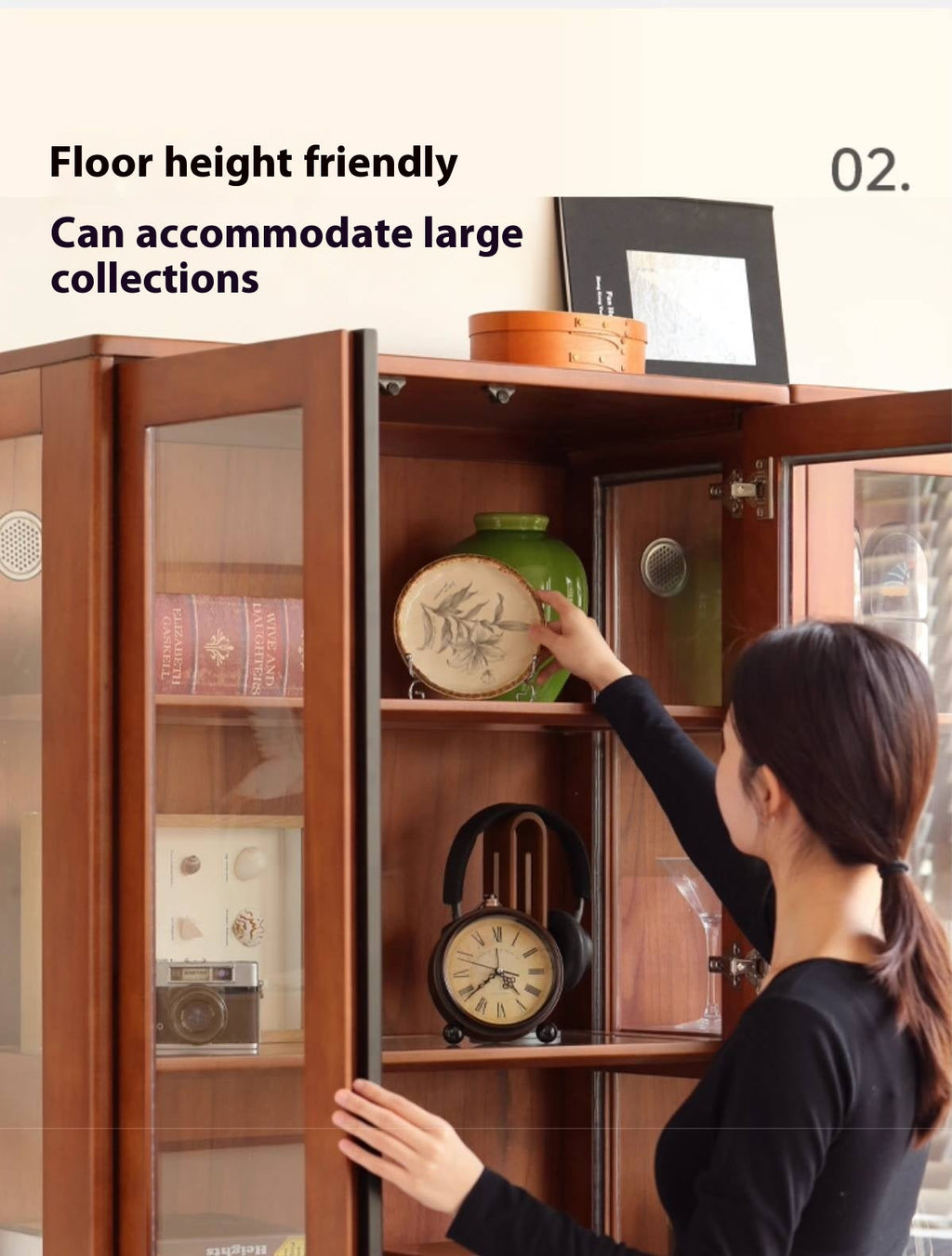 Poplar Solid Wood Antique Medieval Style Bookshelf