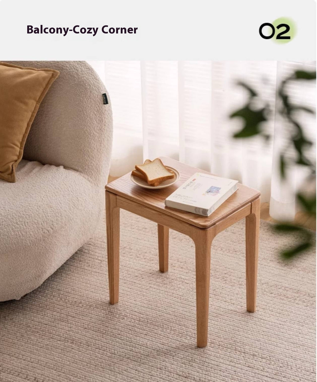 Oak, Ash, Black walnut Solid Wood Modern Style Stool