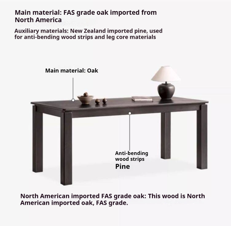 Oak, Ash Solid Wood Dining Table Modern and Simple