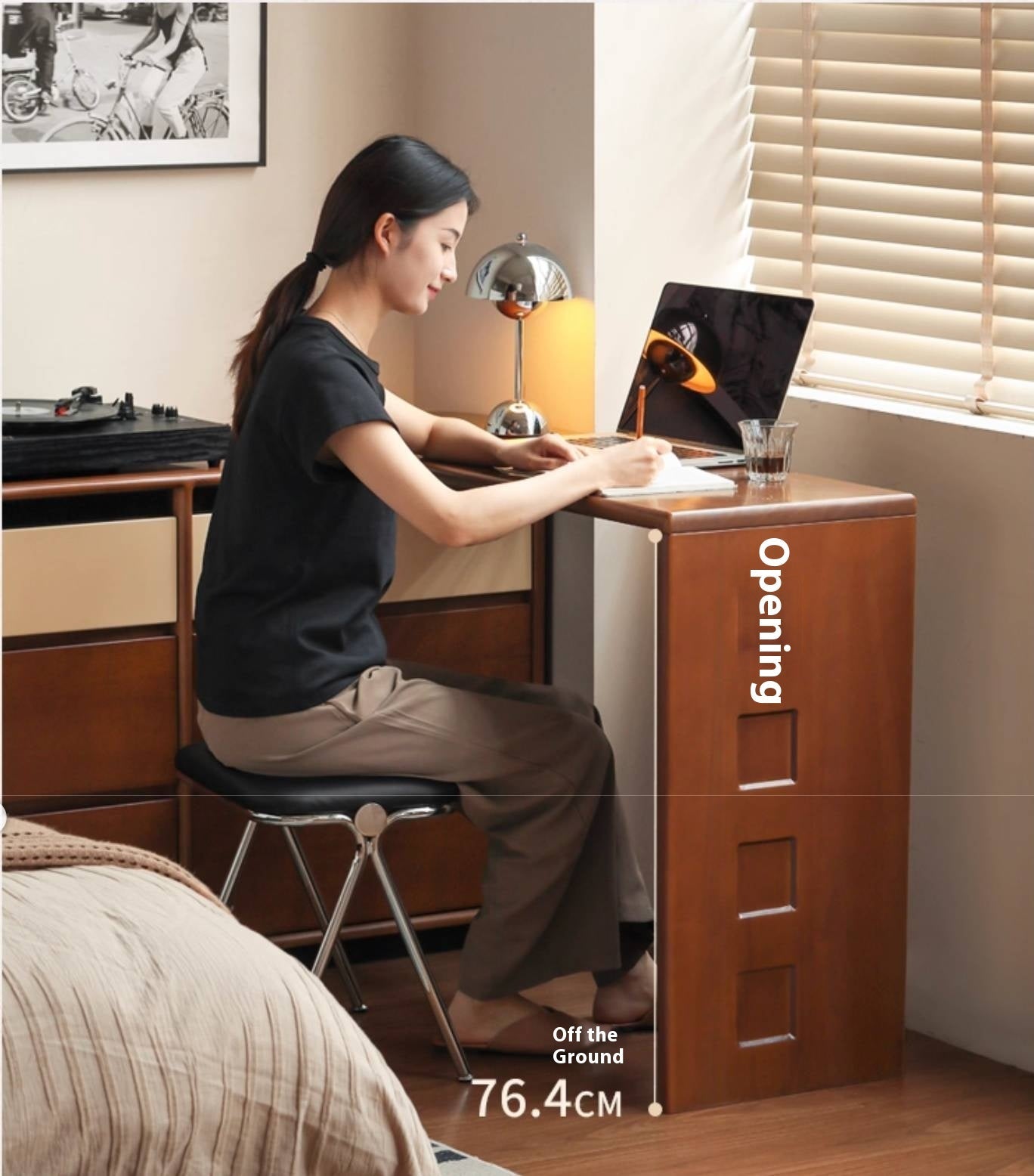 Poplar Solid Wood Bauhaus Style Dressing Table