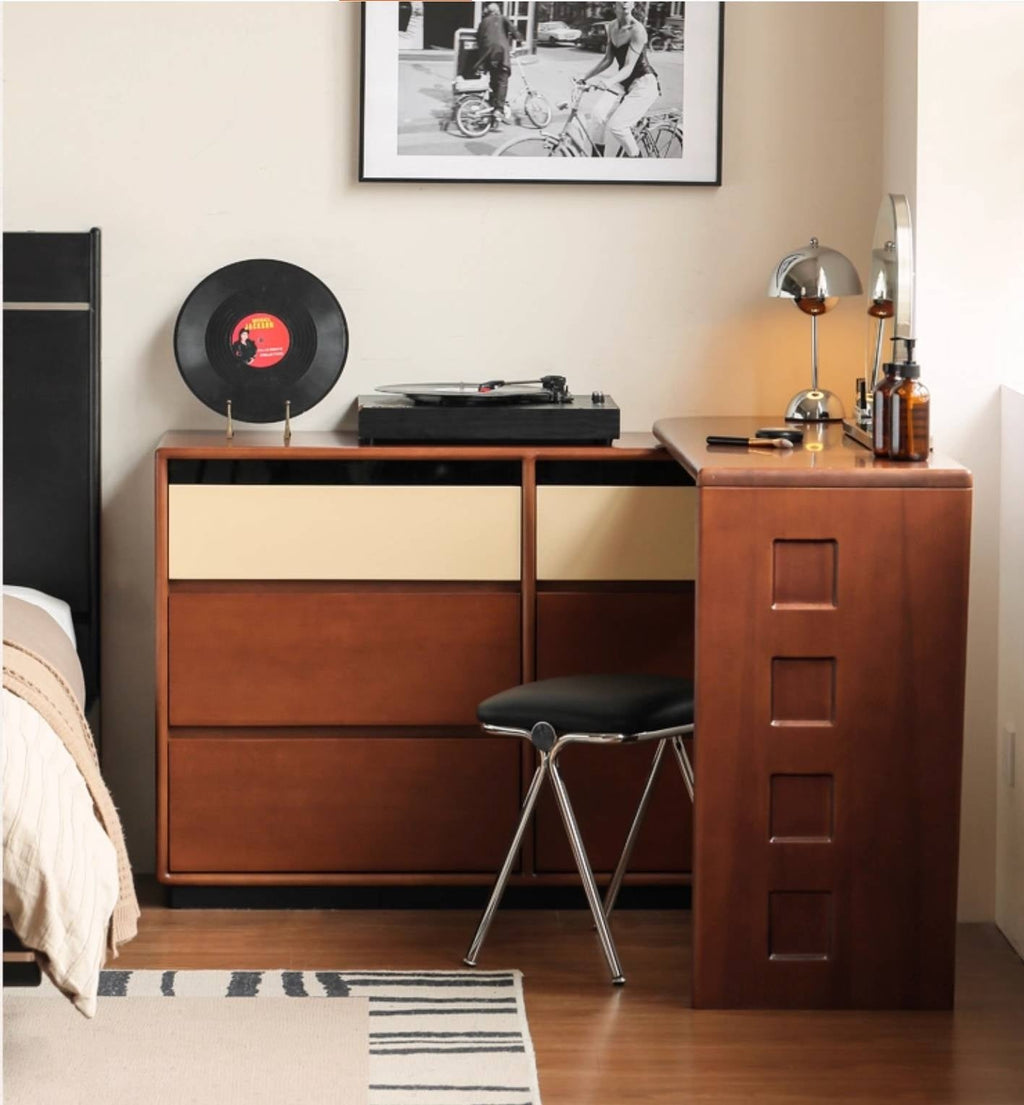 Poplar Solid Wood Bauhaus Style Dressing Table