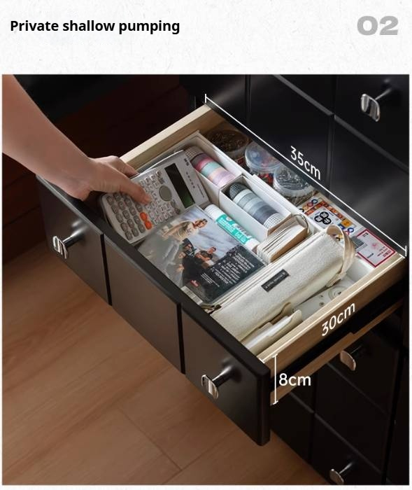 Solid Rubberwood Modern Modular Drawer Cabinet