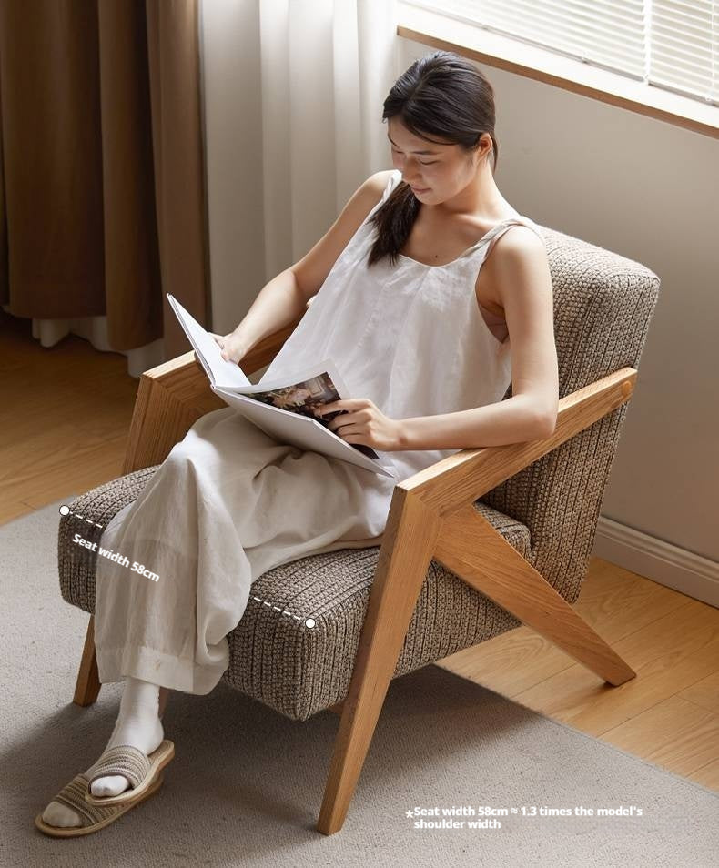 Oak Solid Wood Sofa Chair