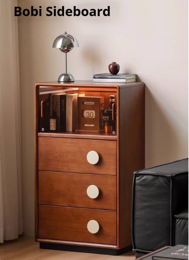 Poplar Solid Wood Antique Style Floor Side Cabinet