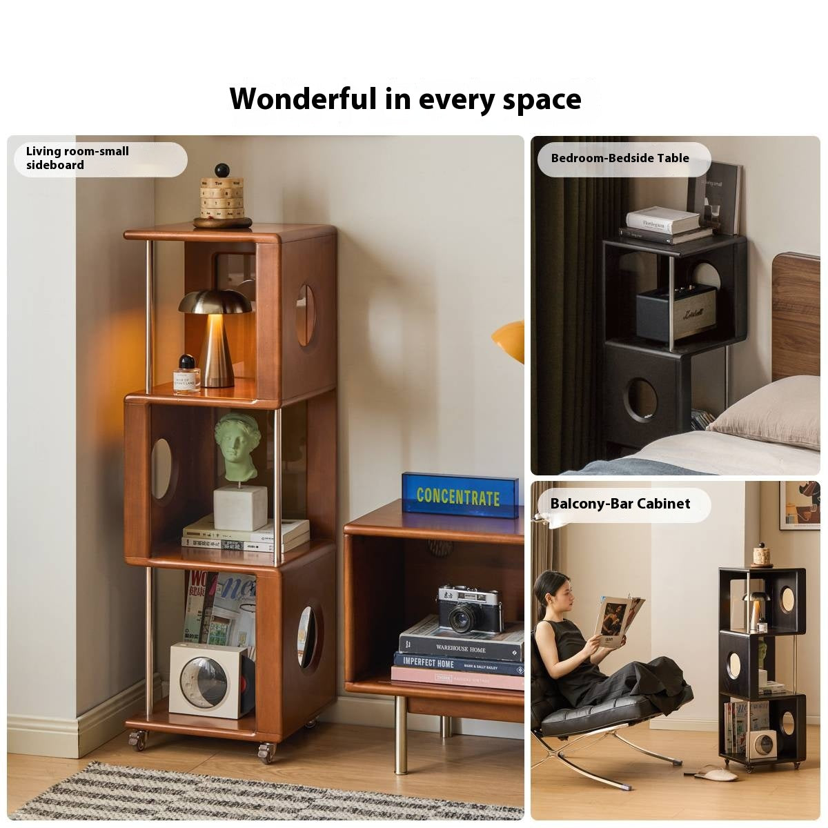 Poplar Solid Wood Antique Style Bookshelf