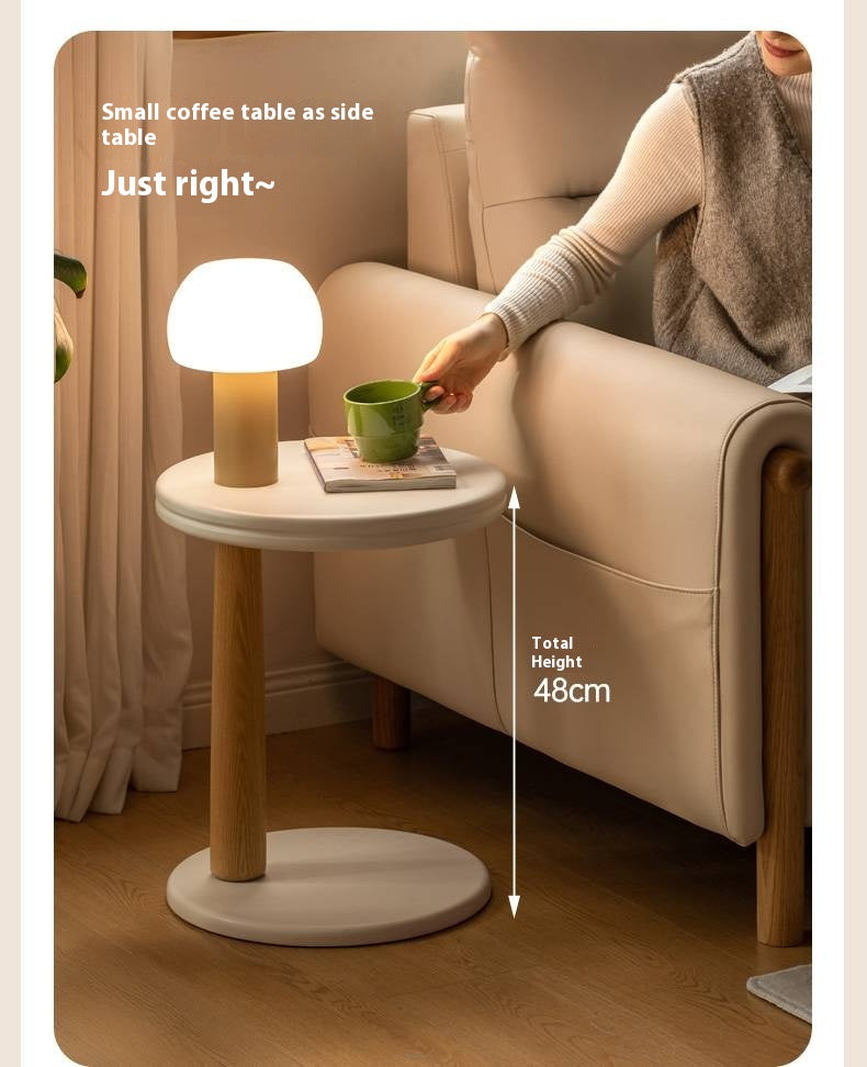 Oak Solid Wood Round Coffee Table Combination