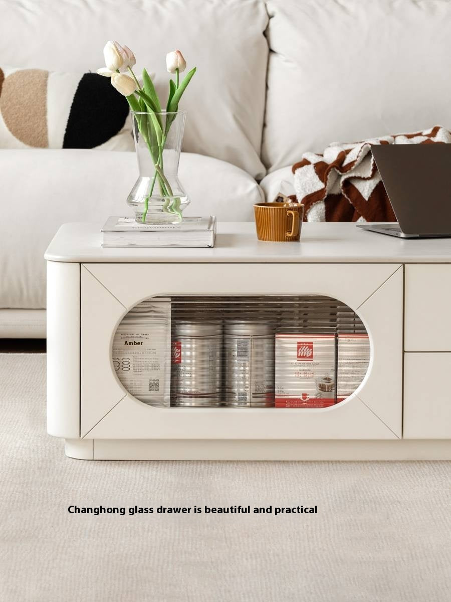 Solid Rubberwood Rock Board Coffee Table