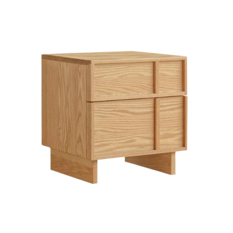 Red Oak, White Oak Solid Wood Two-drawer Nightstand
