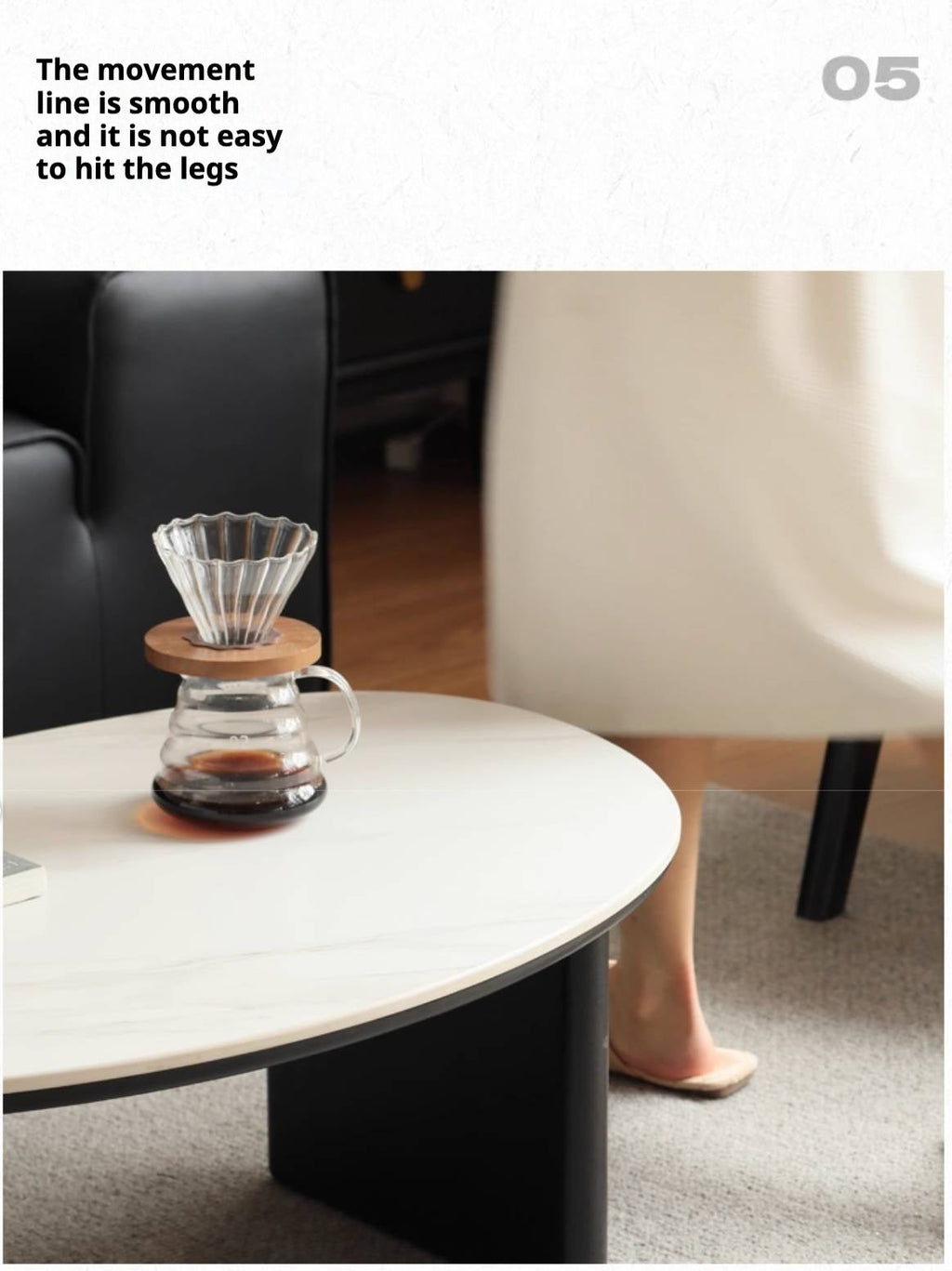 Oak Solid Wood Rock Slab Coffee Table Combination