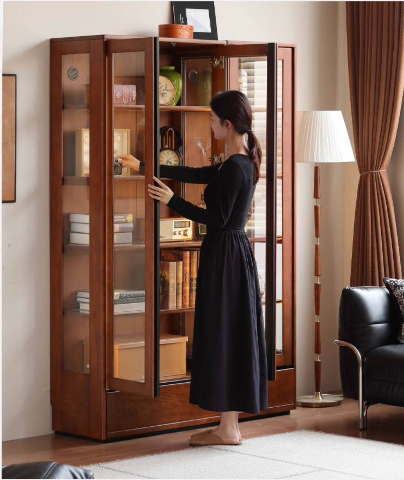 Poplar Solid Wood Antique Medieval Style Bookshelf