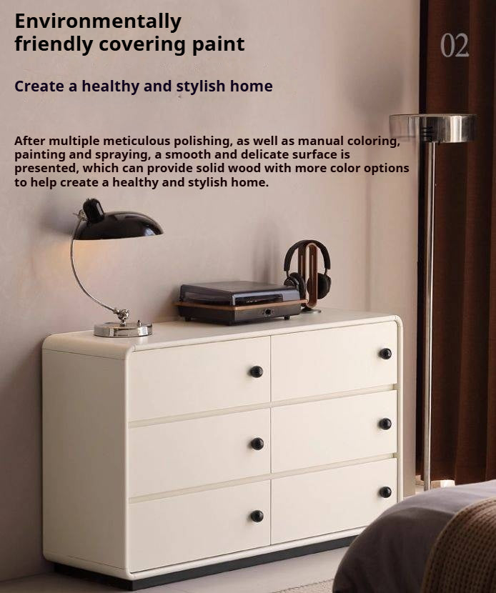 Solid Rubberwood Modern Drawer Chest