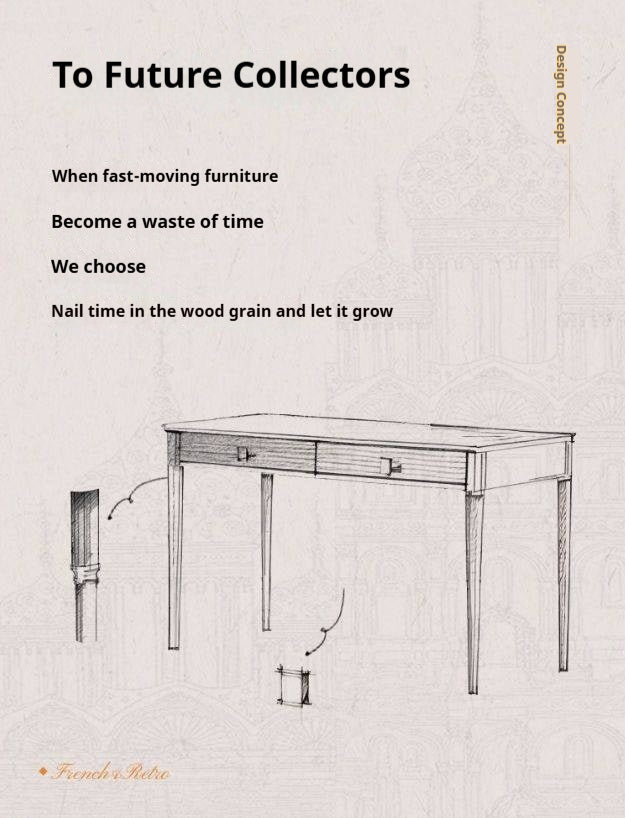 Pine Solid Wood Desk With Ancient Style