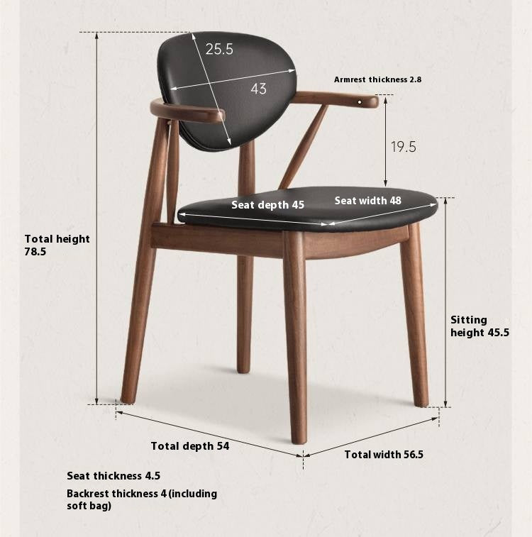 Solid Golden Sandalwood Dining Armchair