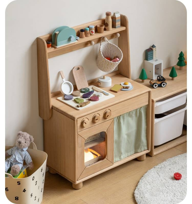 Poplar Solid Wood Montessori Kids Kitchen Cabinet