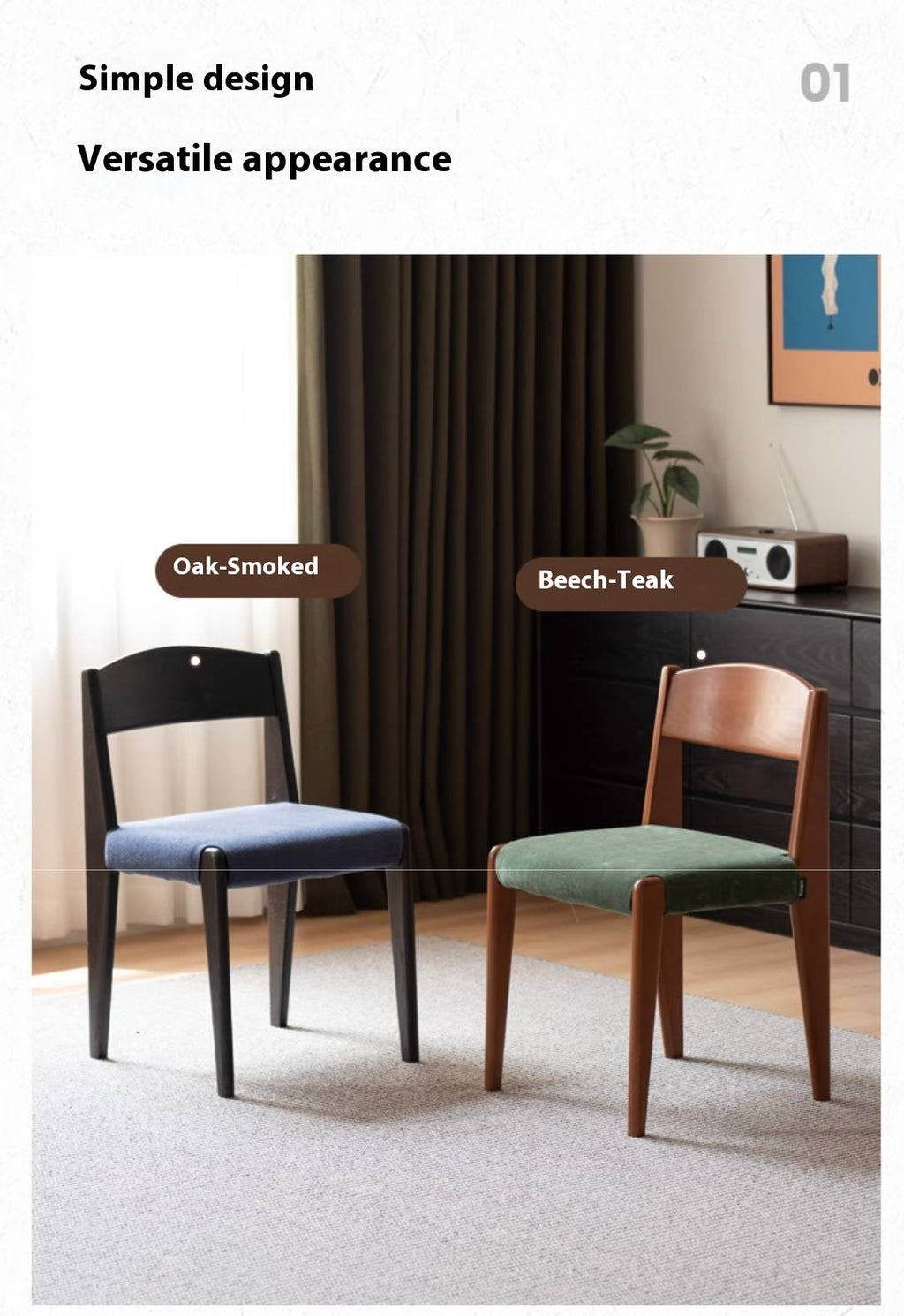 pcs 4 set Poplar Solid Wood Medieval Style Dining Chair