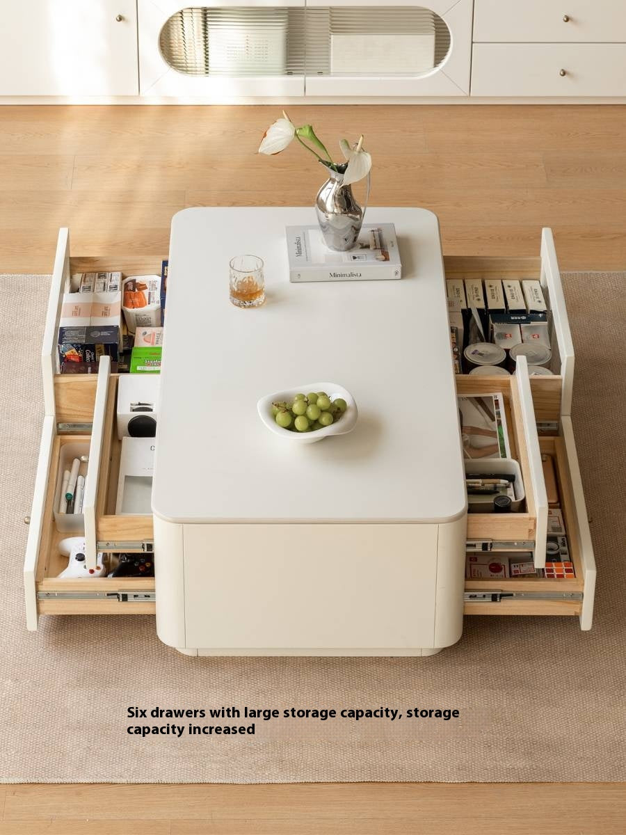 Solid Rubberwood Rock Board Coffee Table