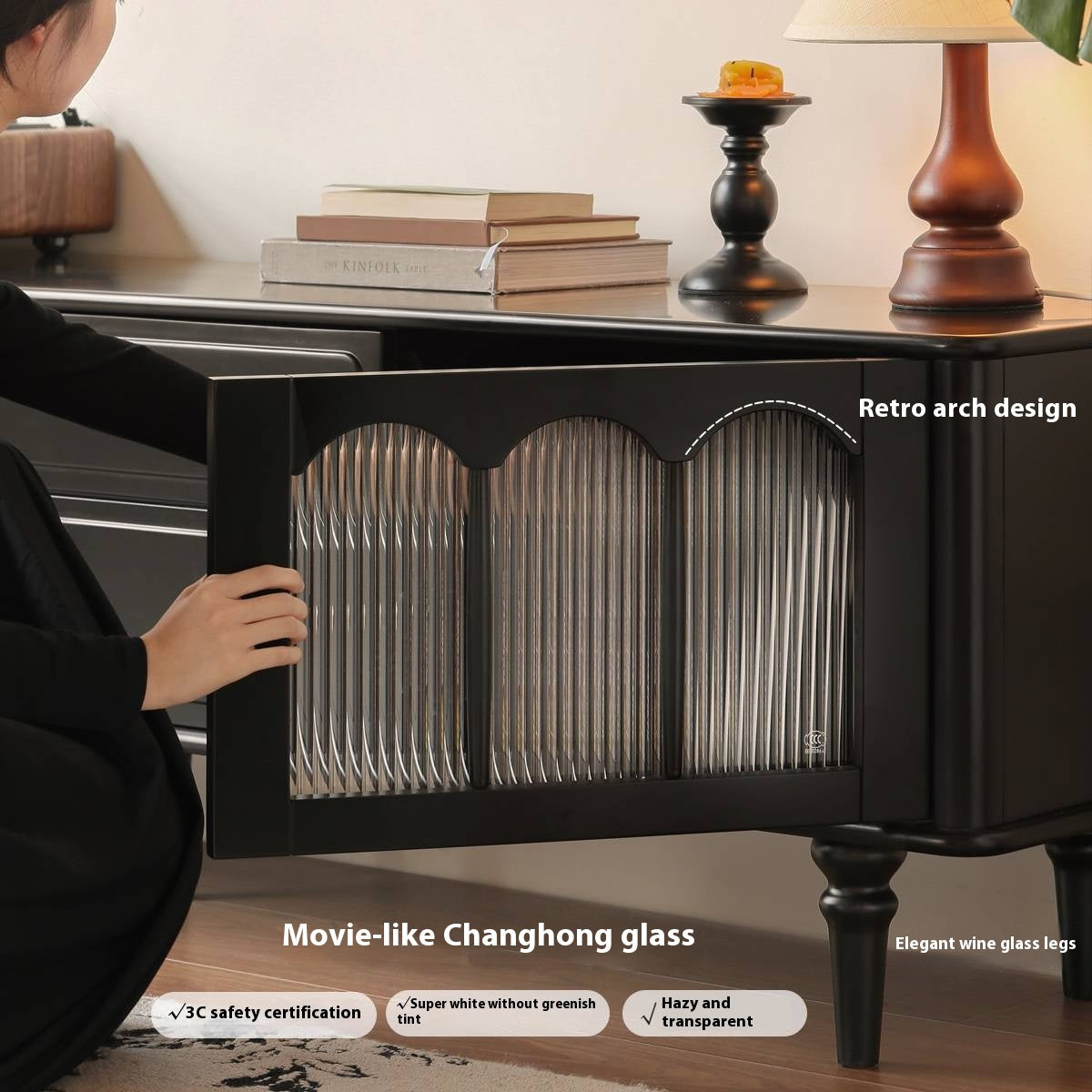 Solid RubberWood French Retro TV Stand