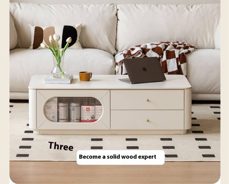 Solid Rubberwood Rock Board Coffee Table