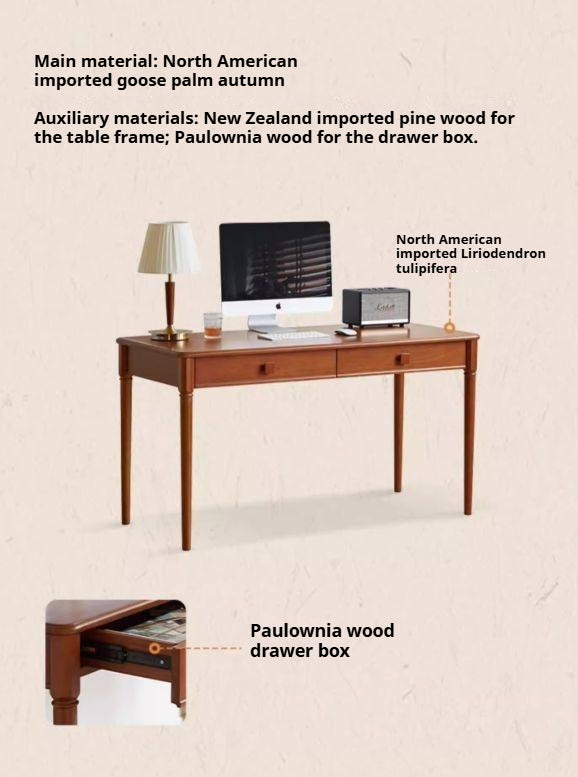 Pine Solid Wood Desk With Ancient Style